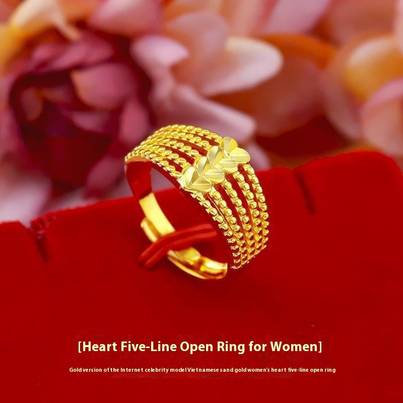 Adjustable ring - cute heart-shaped design for women to wear every day, gift for relatives - women's ring