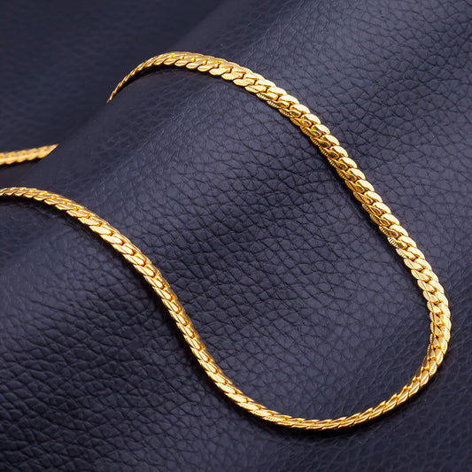 18K gold plated chain necklace designed for men and women to wear daily or as a gift for loved ones - chain necklace