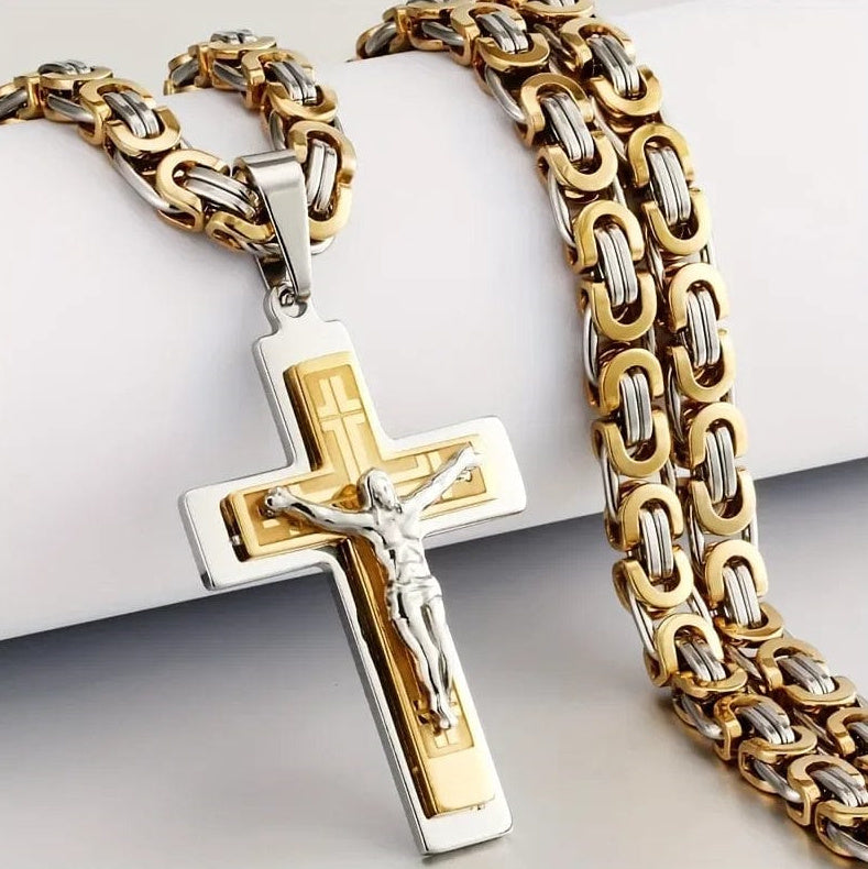 Cross necklace - Fashionable and trendy stainless steel cross pendant jewelry for men and women