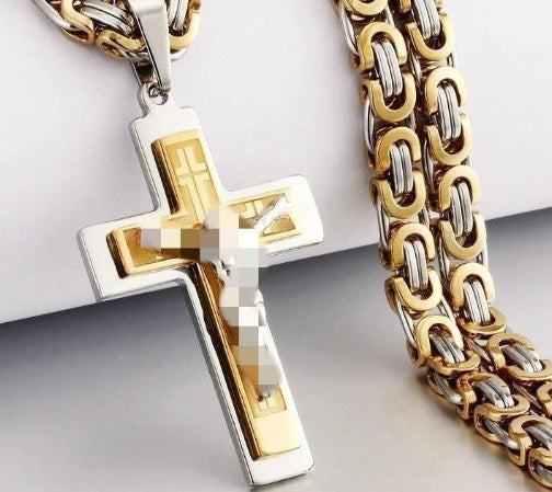 Cross necklace - Fashionable and trendy stainless steel cross pendant jewelry for men and women
